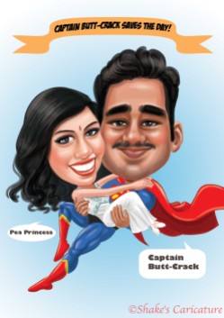 Couple_Superhero_Indian©Shake's Caricature
