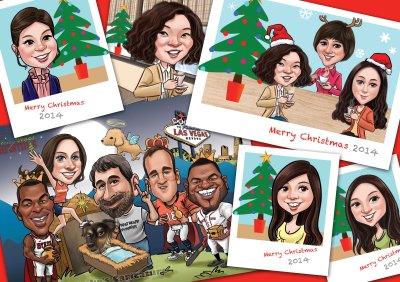 Caricature _ Merry Christmas and Happy New Year