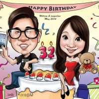 Coupe Caricature _ Birthday